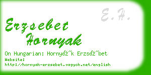 erzsebet hornyak business card